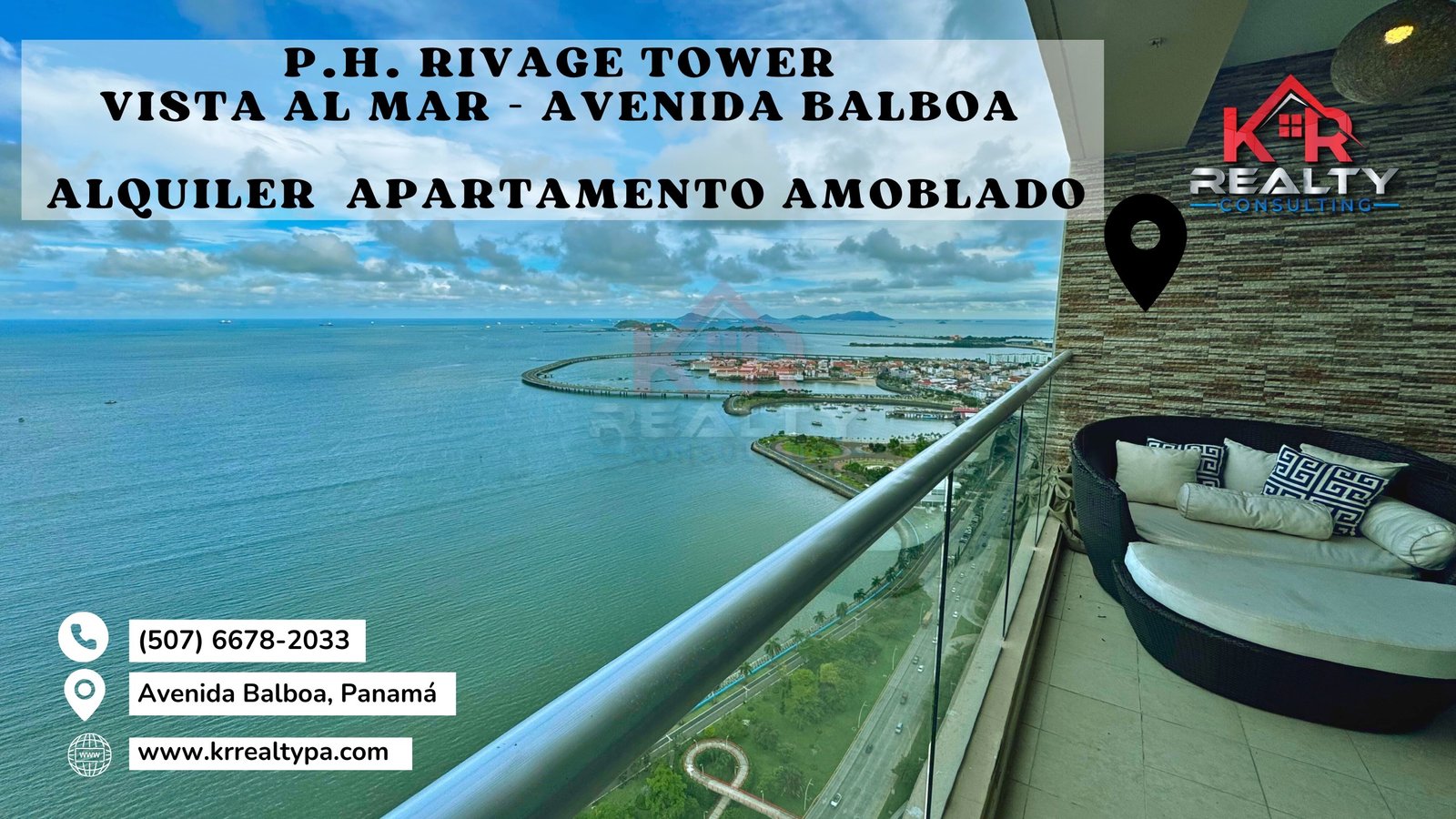 APARTAMENTO EN ALQUILER, AV. BALBOA RIVAGE, VISTA AL MAR, AMOBLADO APARTAMENTO EN ALQUILER, AV. BALBOA RIVAGE, VISTA AL MAR, AMOBLADO