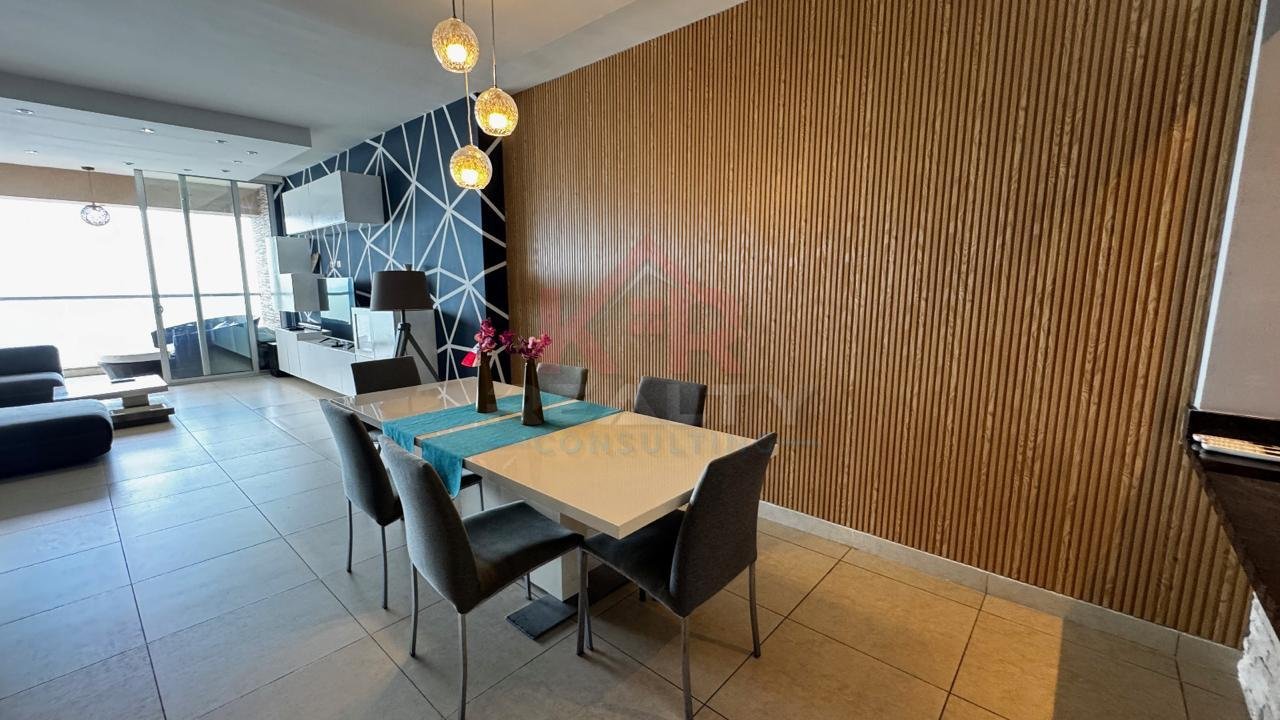 ALQUILER DE APARTAMENTO AMOBLADO EN AVENIDA BALBOA, P.H. RIVAGE VISTA AL MAR