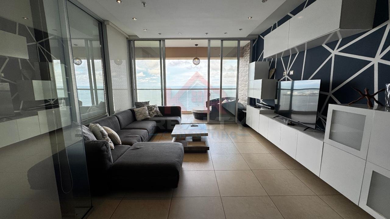 ALQUILER DE APARTAMENTO AMOBLADO EN AVENIDA BALBOA, P.H. RIVAGE VISTA AL MAR